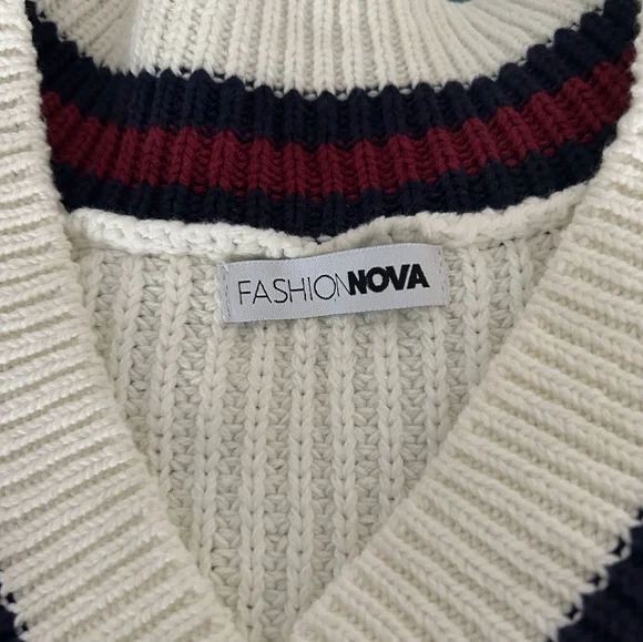 Fashion NOVA Varsity Blues Sweater Medium - Picture 5 of 7
